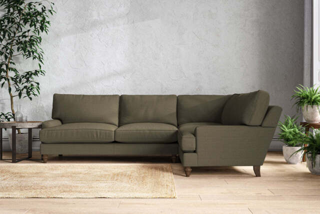nkuku Marri Right Hand Corner Sofa - Make To Order - Grand - Recycled Cotton Fatigue