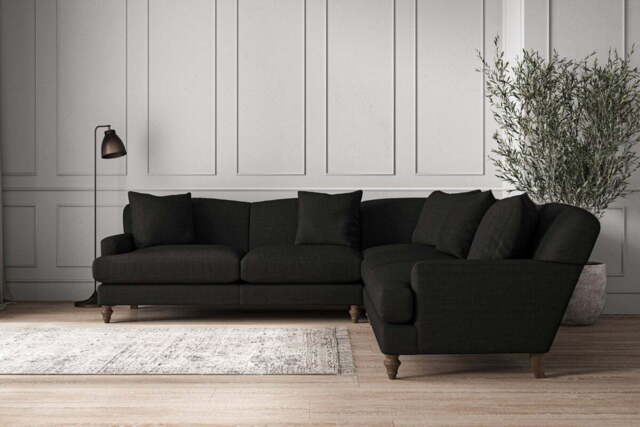 nkuku Deni Large Corner Sofa - Make To Order - Brera Linen Charcoal