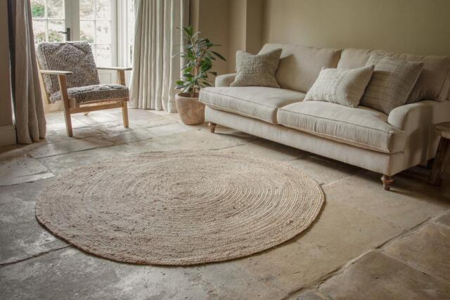 nkuku Braided Hemp Rug Round - Rugs - Brown - Natural