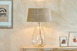 nkuku Baba Recycled Glass Lamp - Lamps - Large Tall - Clear