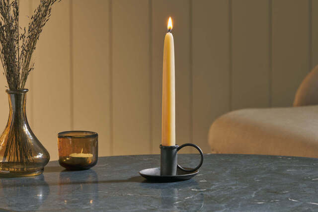 nkuku Amri Iron Candlestick - Candles Holders & Lanterns - One Size - Antique Black