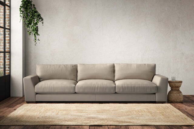 nkuku Guddu Sofa - Make To Order - Super Grand - Recycled Cotton Stone