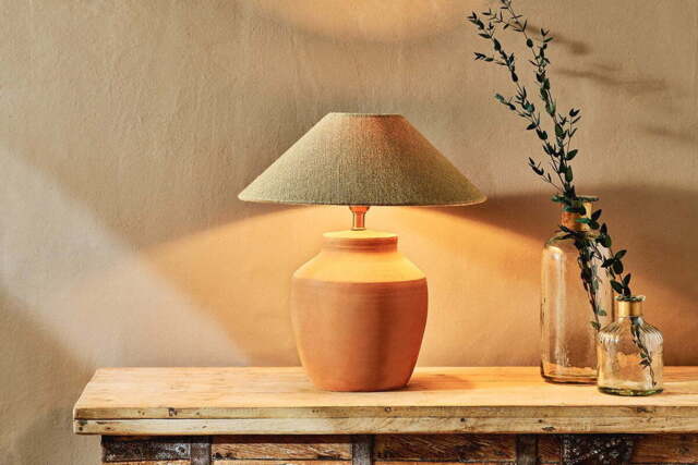 nkuku Khar Terracotta Table Lamp - Lamps And Shades - Natural - Small