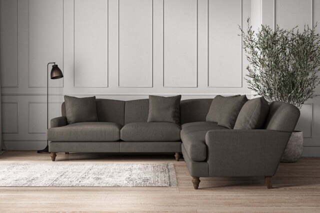 nkuku Deni Large Corner Sofa - Make To Order - Brera Linen Granite
