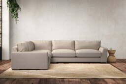 nkuku Guddu Large Left Hand Corner Sofa - Make To Order - Recycled Cotton Natural - No Colour