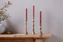 nkuku Shani Candlestick - Candles Holders & Lanterns - Medium - Antique Brass