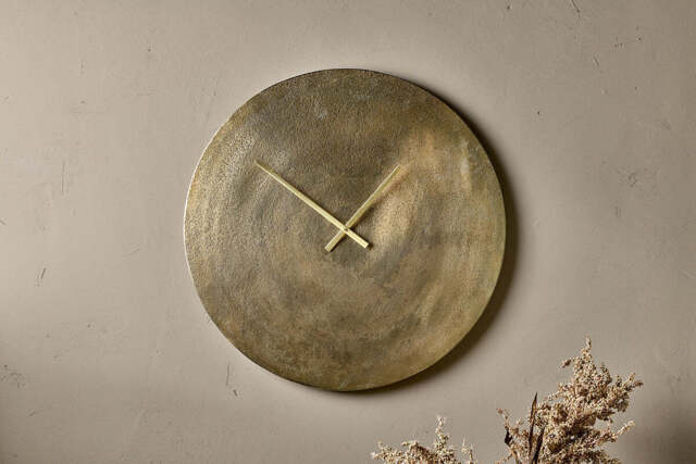 nkuku Okota Wall Hung Clock - Decorative Accessories - Antique Brass