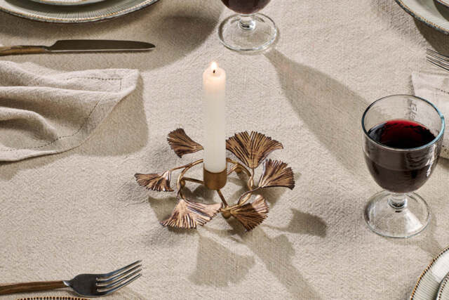 nkuku Khamilla Candle Holder - Christmas Decorations - One Size - Gold