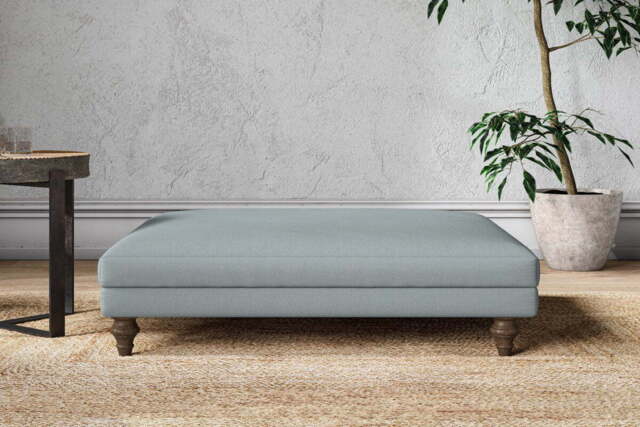 nkuku Marri Dining Footstool - Make To Order - Grand - Recycled Cotton Horizon