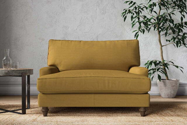 nkuku Marri Love Seat - Make To Order - Recycled Cotton Ochre - No Colour