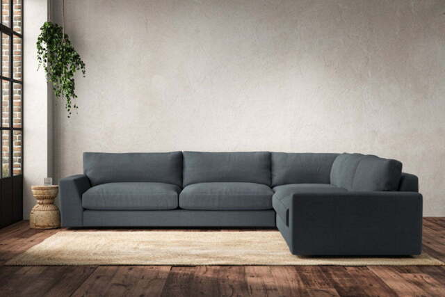 nkuku Guddu Right Hand Corner Sofa - Make To Order - Grand - Brera Linen Dusk