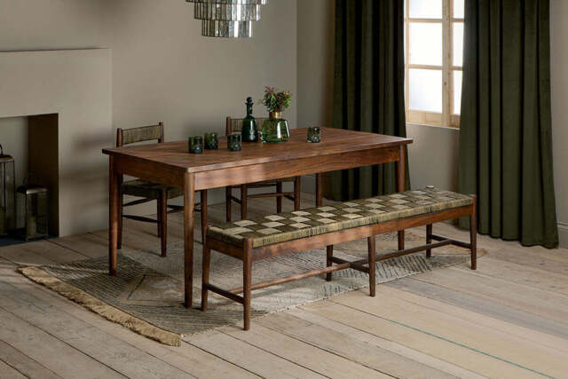 nkuku Anbu Acacia Dining Table - Tables - Small - Washed Walnut