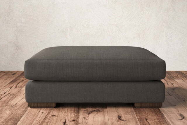 nkuku Guddu Dining Footstool - Make To Order - Grand - Brera Linen Pebble