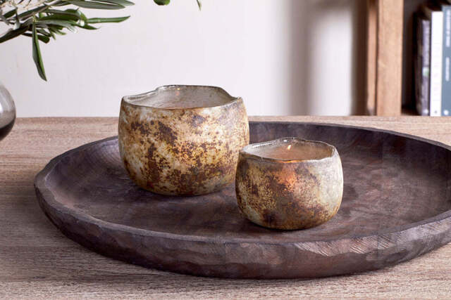 nkuku Gola Recycled Glass Tealight Holder - Candles Holders & Lanterns - Small - Antique Smoke