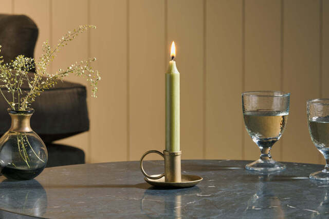 nkuku Amri Iron Candlestick - Candles Holders & Lanterns - One Size - Antique Brass