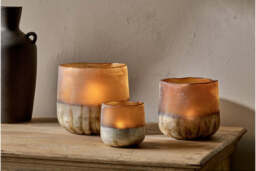 nkuku Ngolo Tealight Holder - Candles Holders & Lanterns - Small - Amber
