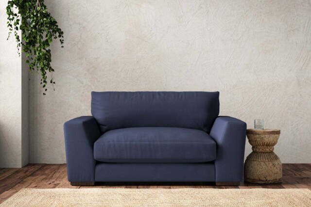 nkuku Guddu Love Seat - Make To Order - Recycled Cotton Navy - No Colour