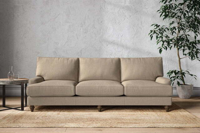 nkuku Marri Sofa - Make To Order - Super Grand - Brera Linen Pebble
