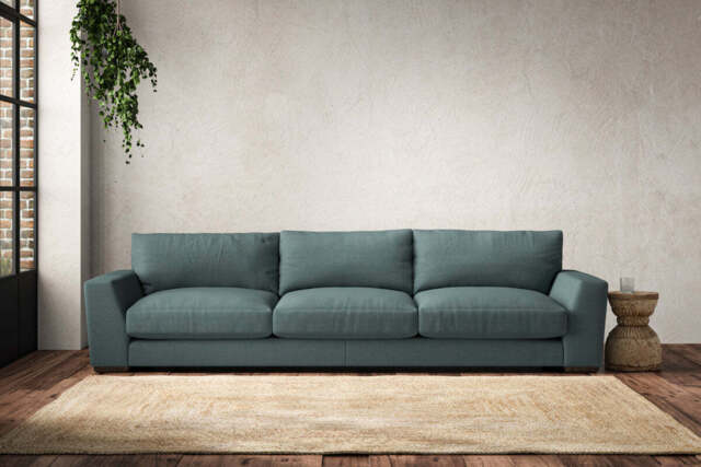 nkuku Guddu Sofa - Make To Order - Super Grand - Recycled Cotton Airforce