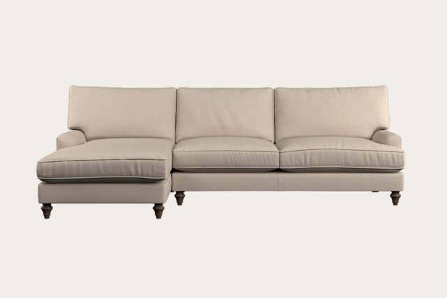 nkuku Marri Left Hand Chaise Sofa - Make To Order - Grand - Recycled Cotton Natural