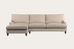 nkuku Marri Left Hand Chaise Sofa - Make To Order - Grand - Recycled Cotton Natural