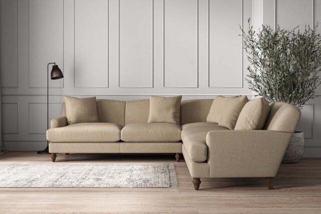 nkuku Deni Large Corner Sofa - Make To Order - Brera Linen Pebble