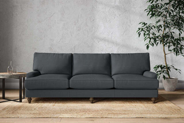nkuku Marri Sofa - Make To Order - Super Grand - Recycled Cotton Thunder