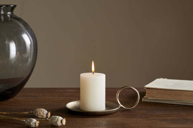 nkuku Rustic Soy Blend Mini Pillar Candle - Candles & Home Fragrance - White - Mini 8 x 7 cm
