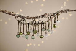 nkuku Adisa Bauble Jar Set Of 16 - Christmas Decorations - Mixed Green/Clear