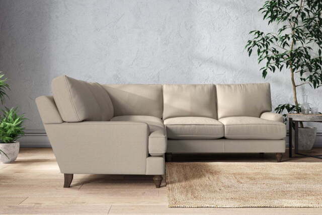 nkuku Marri Large Corner Sofa - Make To Order - Recycled Cotton Stone - No Colour