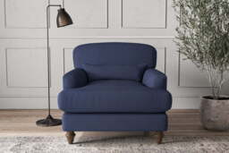 nkuku Deni Armchair - Make To Order - Recycled Cotton Navy - No Colour