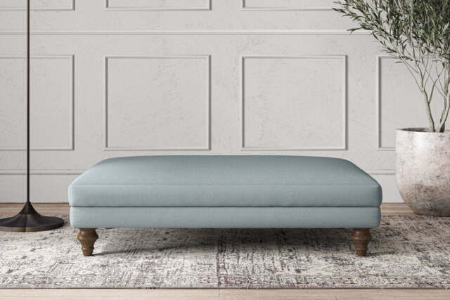 nkuku Deni Dining Footstool - Make To Order - Large - Recycled Cotton Horizon
