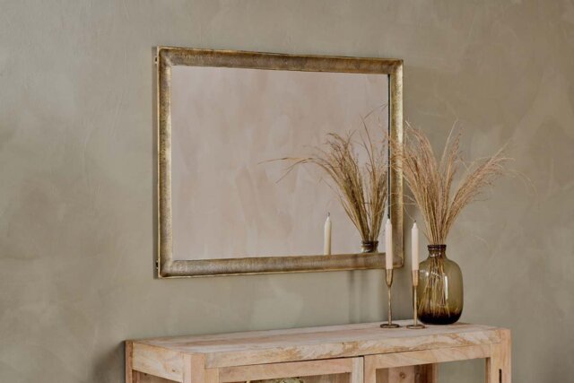 nkuku Yadur Rectangular Mirror - Mirrors - Large - Antique Brass