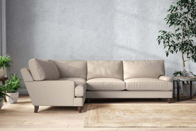 nkuku Marri Left Hand Corner Sofa - Make To Order - Grand - Recycled Cotton Natural
