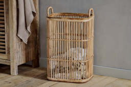 nkuku Rammi Rattan Tall Laundry Basket - Storage - One Size - Natural