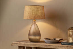 nkuku Palla Recycled Glass Table Lamp - Lamps - One Size - Rustic Smoke