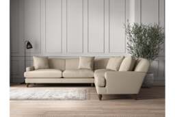 nkuku Deni Corner Sofa - Make To Order - Grand - Recycled Cotton Stone