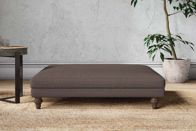 nkuku Marri Dining Footstool - Make To Order - Grand - Recycled Cotton Mocha