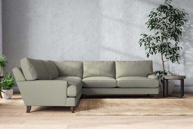 nkuku Marri Corner Sofa - Make To Order - Grand - Recycled Cotton Seaspray