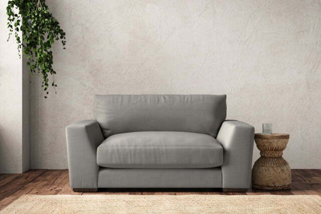 nkuku Guddu Love Seat - Make To Order - Brera Linen Smoke - No Colour