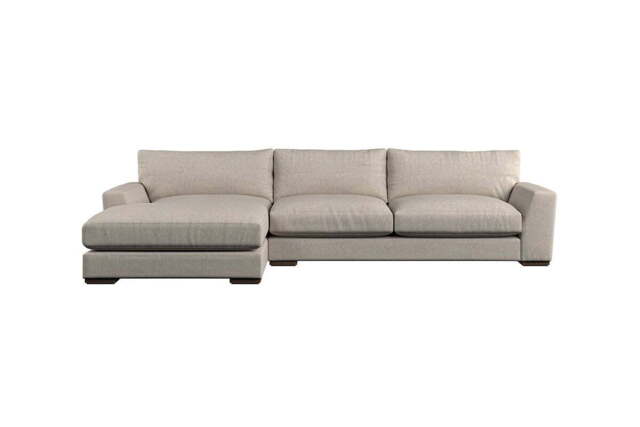 nkuku Guddu Left Hand Chaise Sofa - Make To Order - Large - Brera Linen Natural