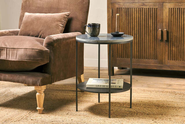nkuku Karoko Marble Side Table - Tables - One Size - Black