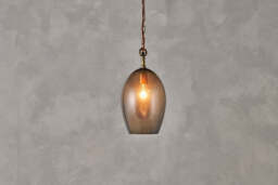nkuku Otoro Recycled Glass Pendant Oval - Lights - Small Oval - Smoke