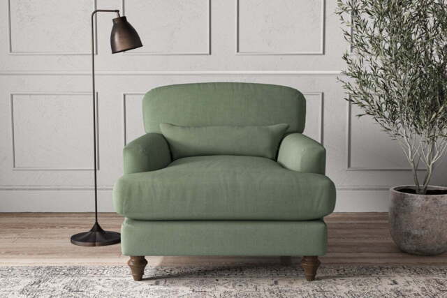 nkuku Deni Armchair - Make To Order - Brera Linen Jade - No Colour