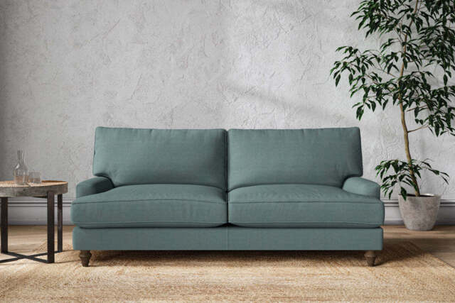 nkuku Marri Large Sofa - Make To Order - Recycled Cotton Teal - Recycled Cotton Airforce