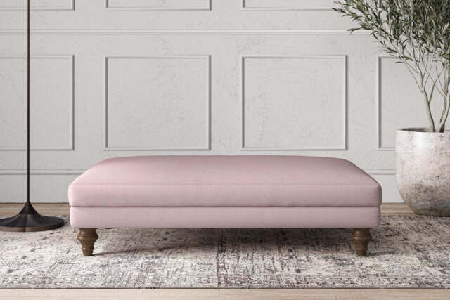 nkuku Deni Dining Footstool - Make To Order - Large - Recycled Cotton Lavender