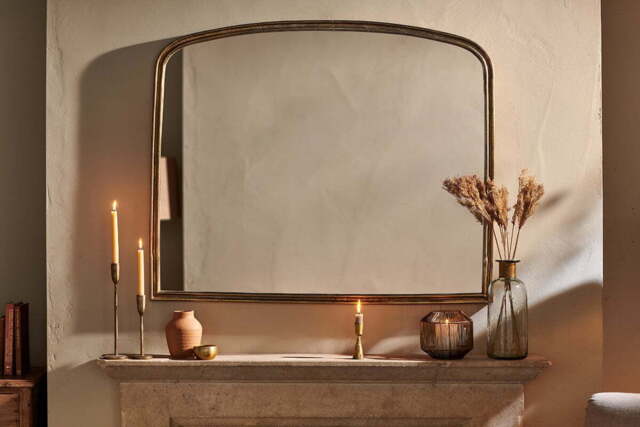 nkuku Almora Arched Mirror - Mirrors - Large - Antique Brass