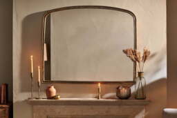 nkuku Almora Arched Mirror - Mirrors - Large - Antique Brass