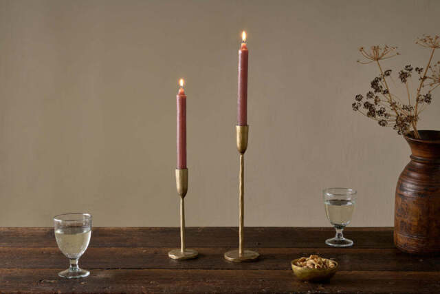 nkuku Rustic Soy Blend Dinner Candles Set Of 2 - Candles & Home Fragrance - Rust