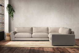 nkuku Guddu Right Hand Corner Sofa - Make To Order - Grand - Recycled Cotton Natural